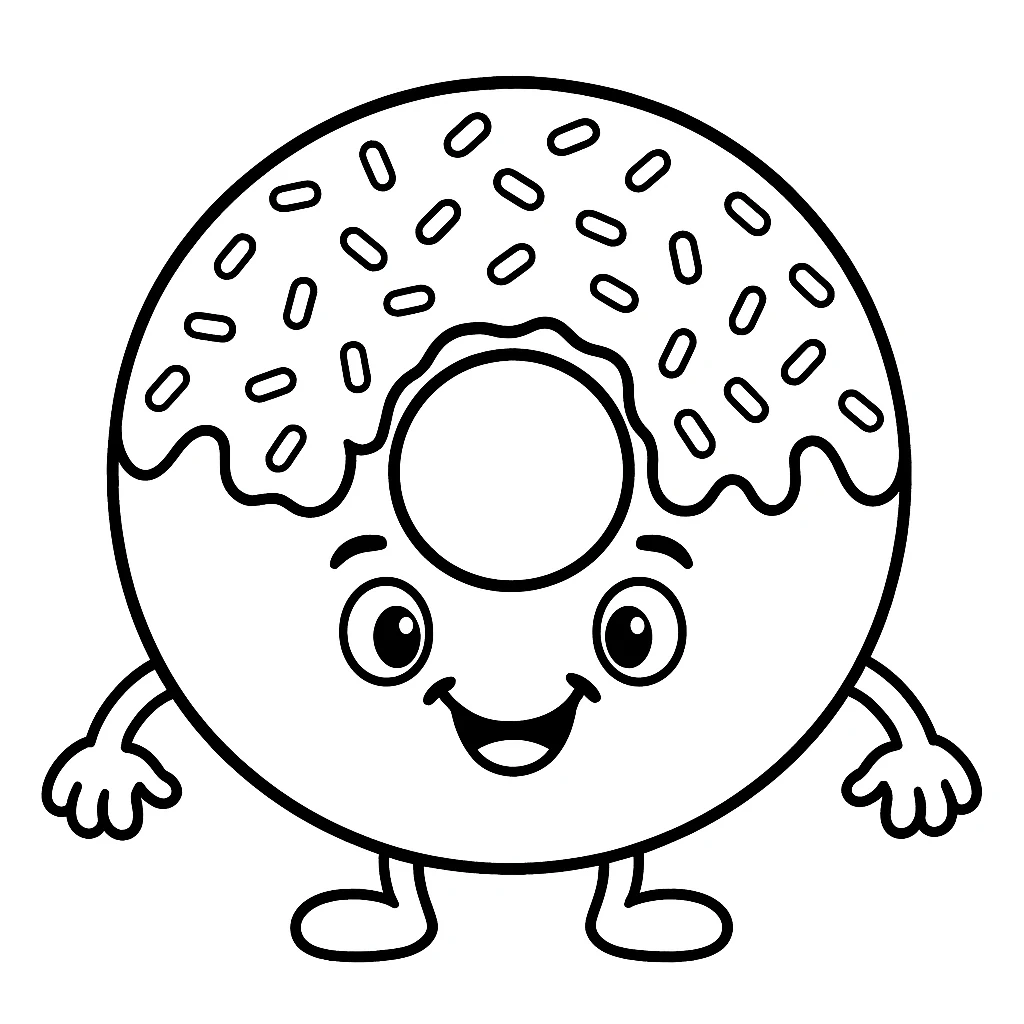 Donuts, דף צביעה להדפסה לילדים