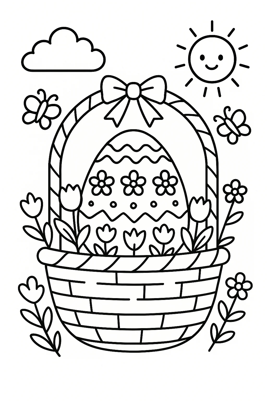 Decorative Easter Egg, דף צביעה להדפסה לילדים