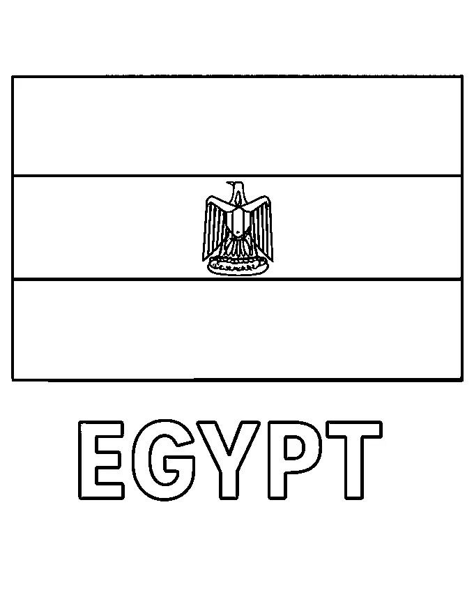 Bandera de Egipto, página para colorear imprimible para niños