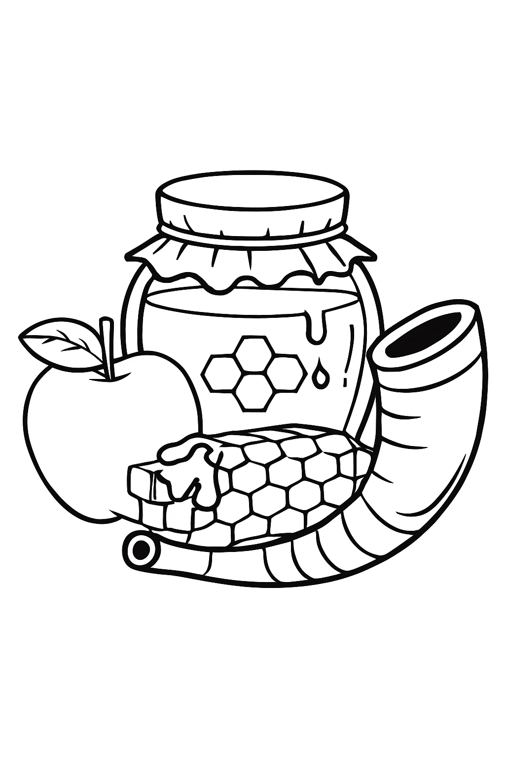Elements of Rosh Hashana, דף צביעה להדפסה לילדים