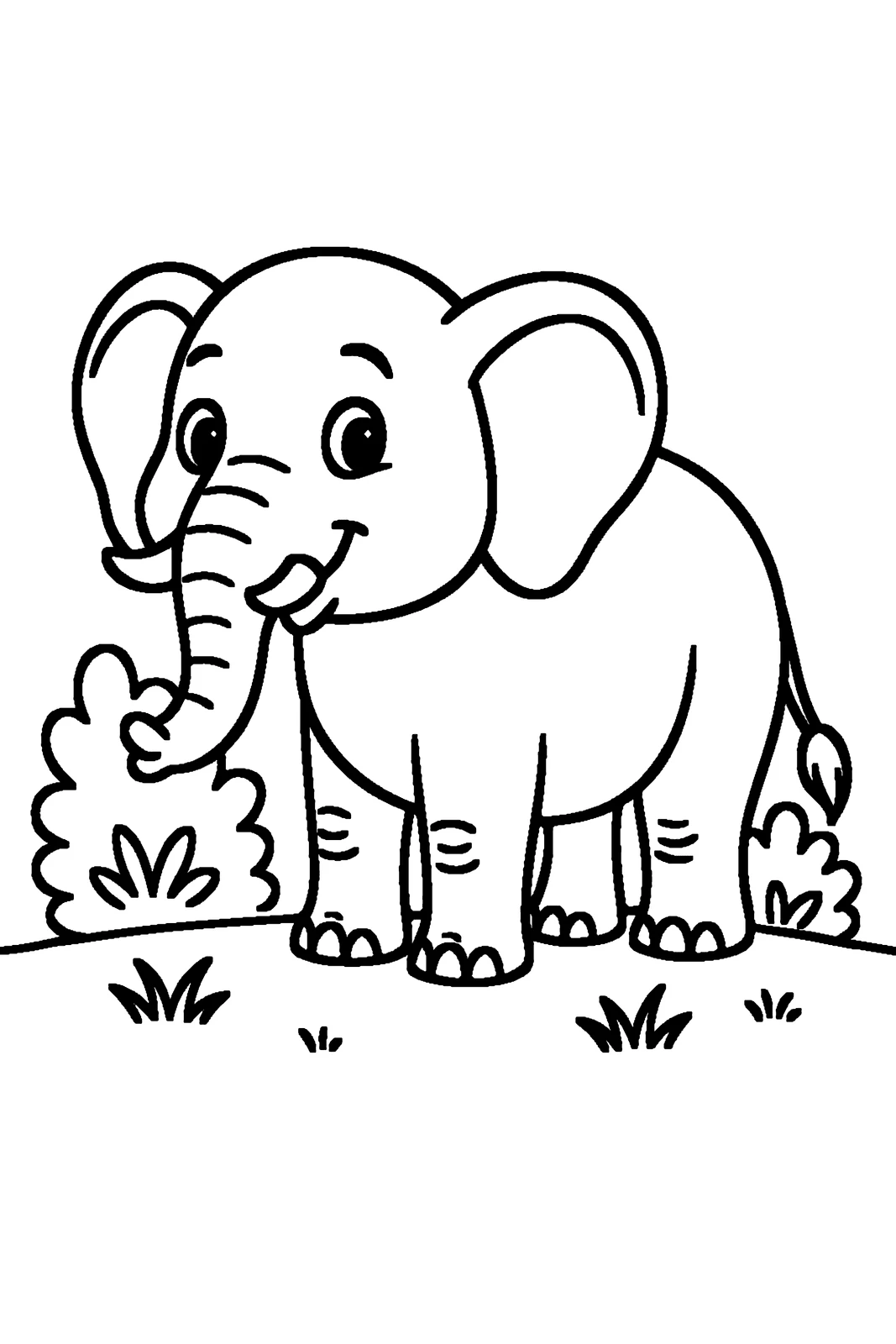 Elephant, דף צביעה להדפסה לילדים