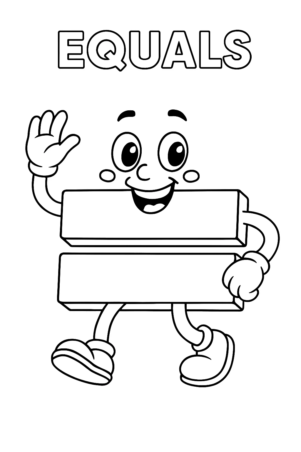 Equal Sign Shape, דף צביעה להדפסה לילדים