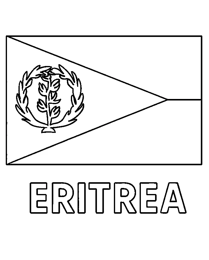 Eritrea Flag, דף צביעה להדפסה לילדים
