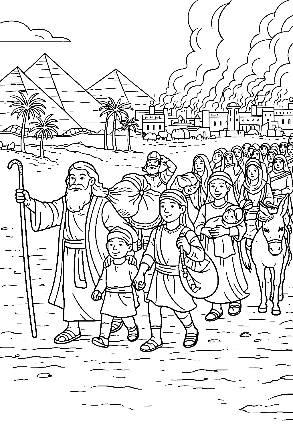 Exodus from Egypt, דף צביעה להדפסה לילדים