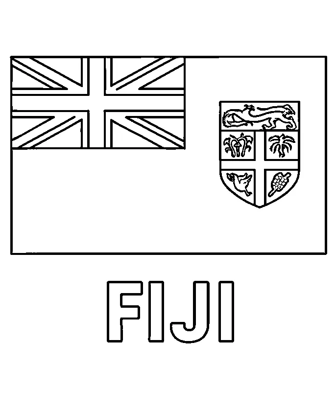 Fiji Flag, דף צביעה להדפסה לילדים