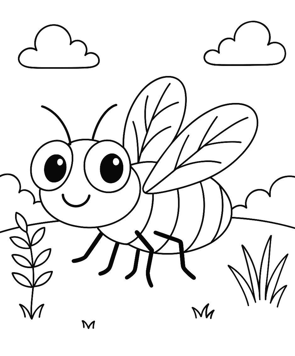 Fly, דף צביעה להדפסה לילדים