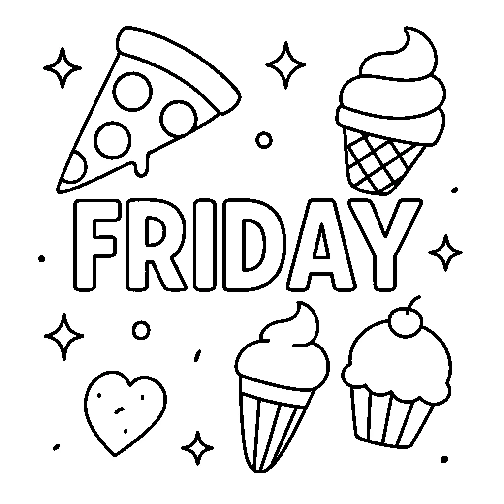 Friday, דף צביעה להדפסה לילדים