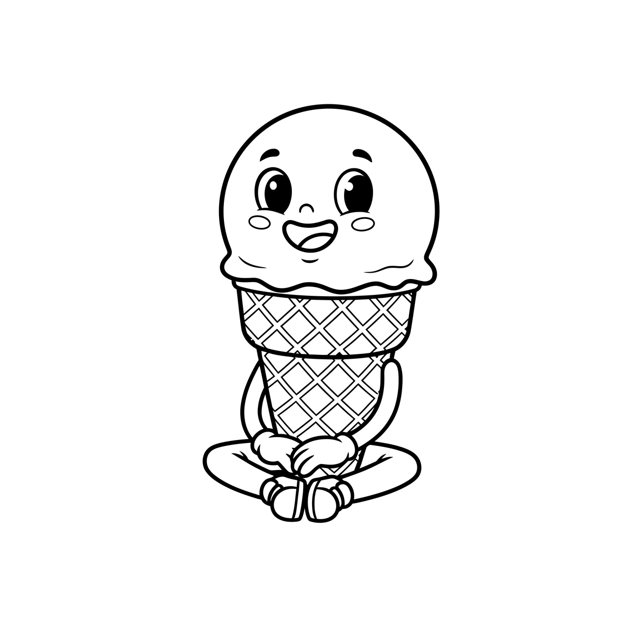 Friendly Ice Cream, דף צביעה להדפסה לילדים