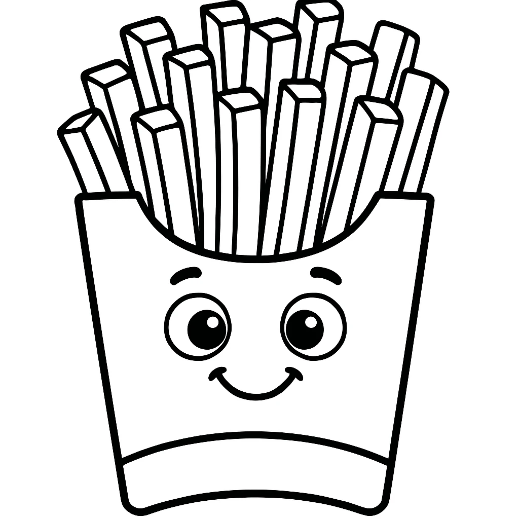 French Fries, דף צביעה להדפסה לילדים