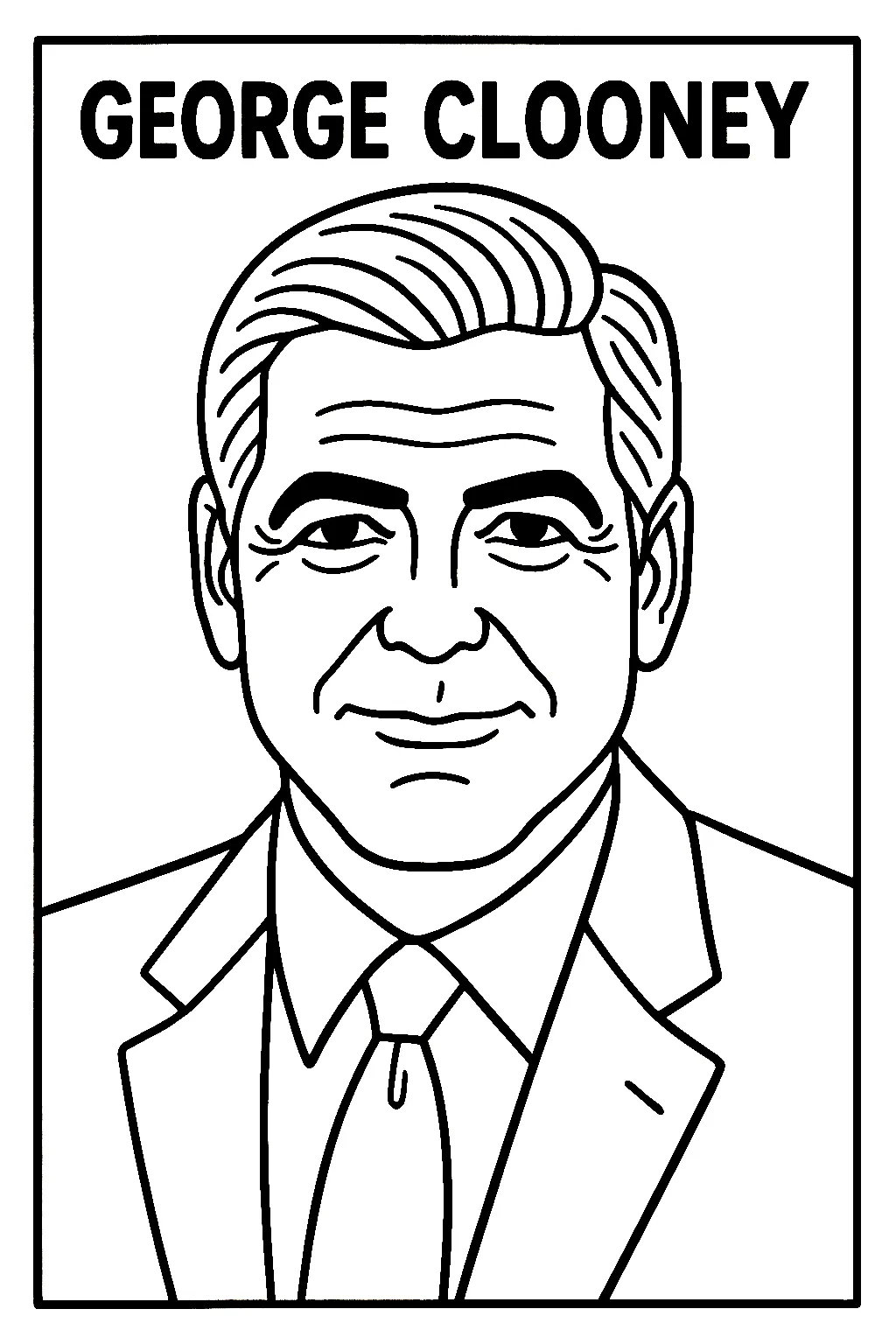 George Clooney, דף צביעה להדפסה לילדים