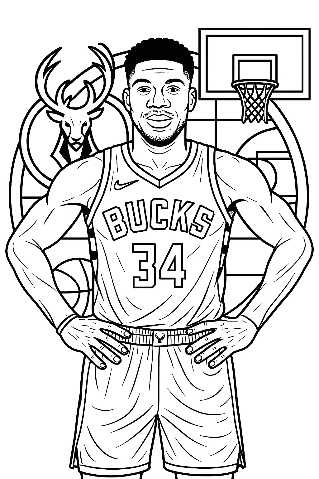 Giannis Antetokounmpo, דף צביעה להדפסה לילדים