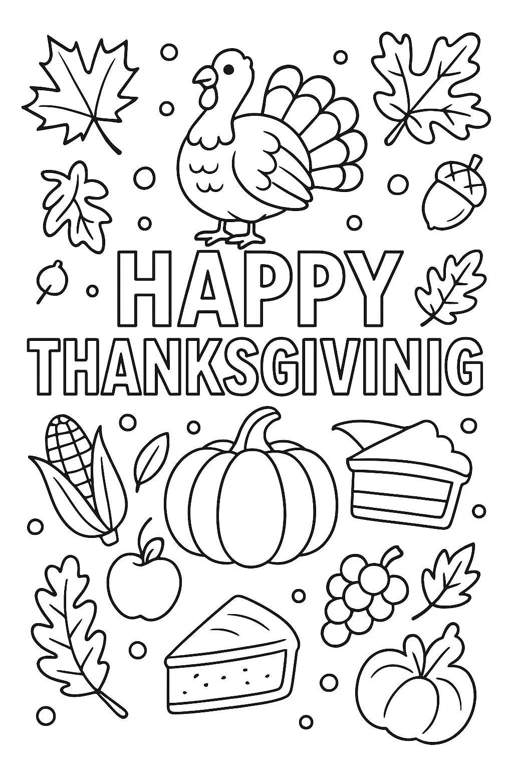 Giant Thanksgiving Holiday, דף צביעה להדפסה לילדים