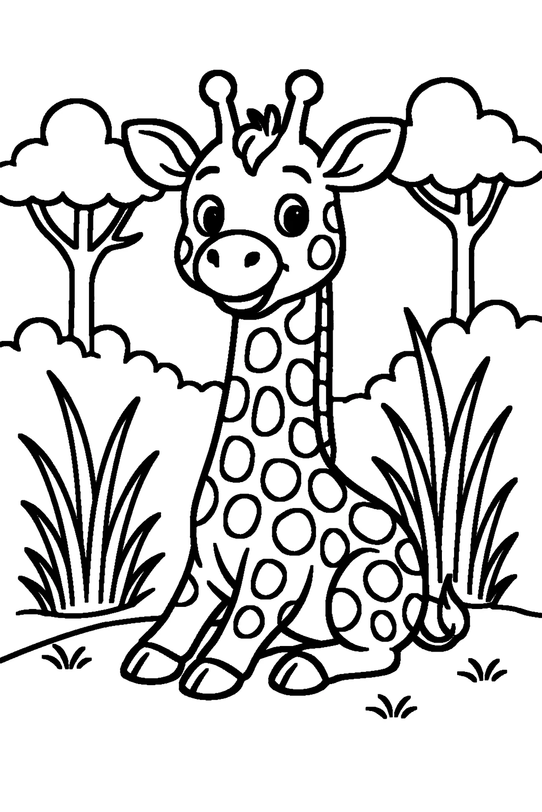 Giraffe, דף צביעה להדפסה לילדים