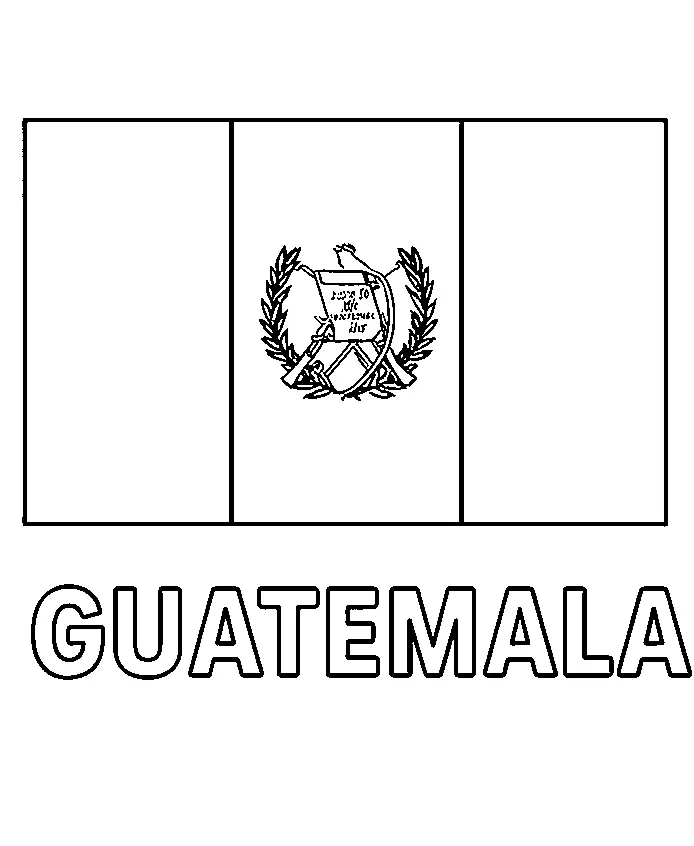 Guatemala Flag, דף צביעה להדפסה לילדים