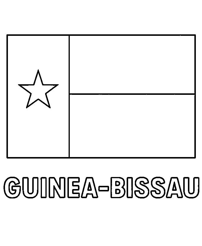 Guinea-Bissau Flag, דף צביעה להדפסה לילדים