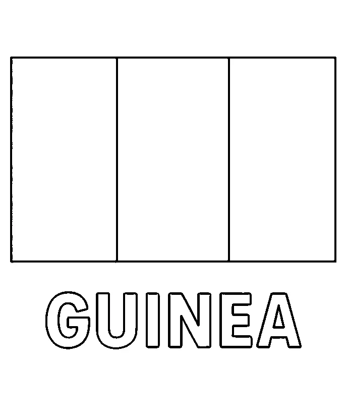 Guinea Flag, דף צביעה להדפסה לילדים