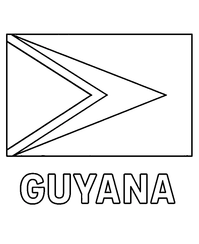 Bandera de Guyana, página para colorear imprimible para niños