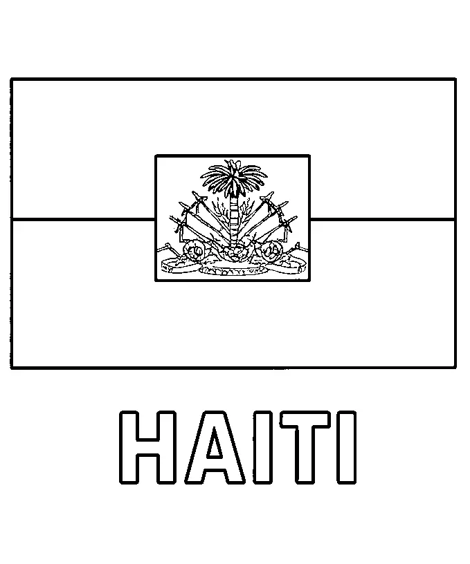 Haiti Flag printable coloring page for kids