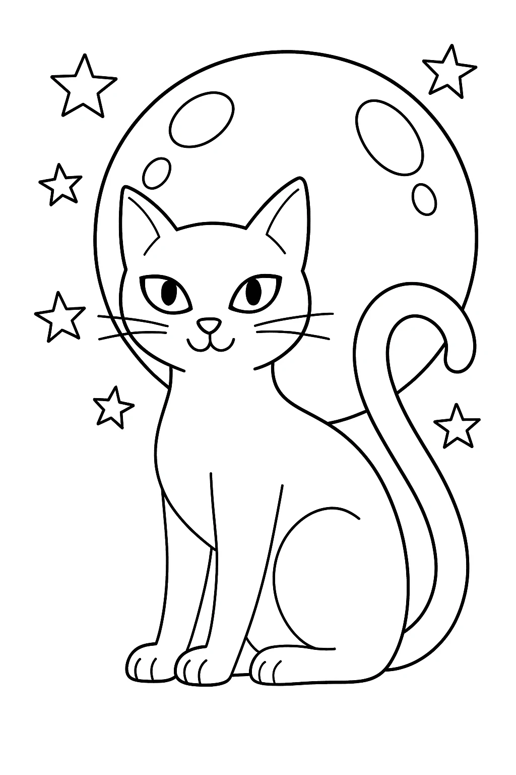 Gato de Halloween, página para colorear imprimible para niños