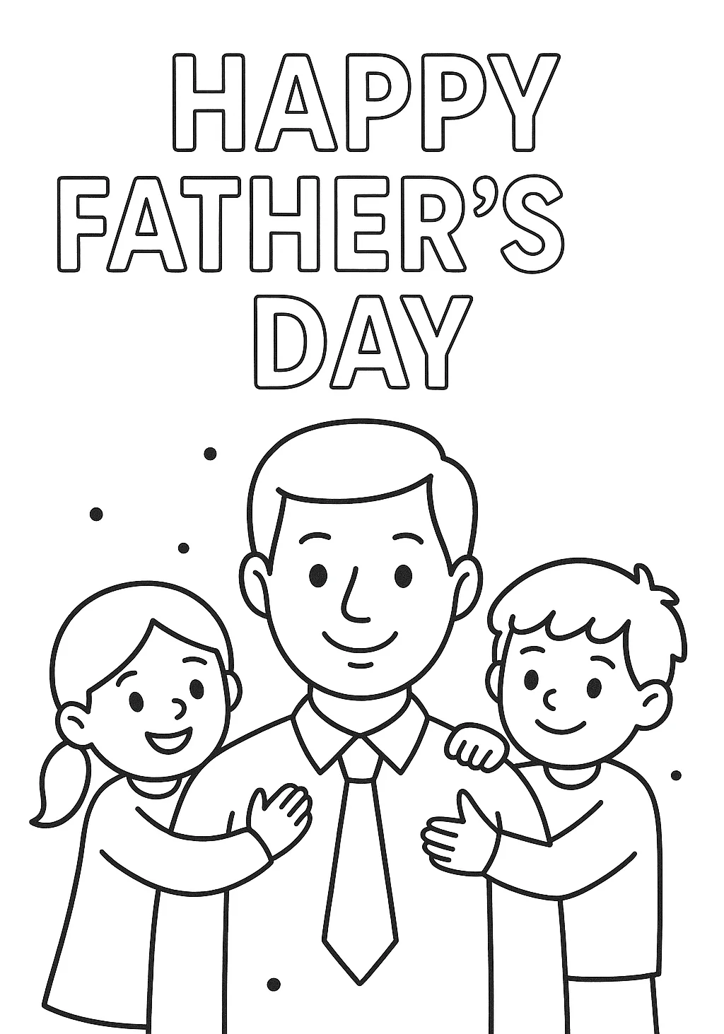 Happy Father's Day, דף צביעה להדפסה לילדים