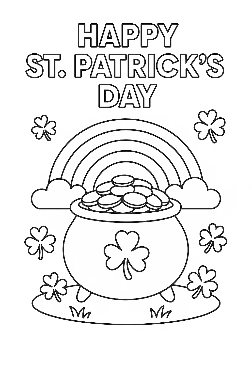 Happy Saint Patrick's Day, דף צביעה להדפסה לילדים