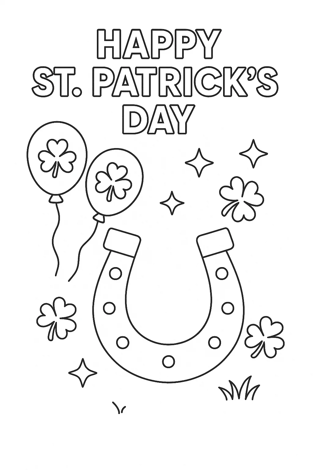 Happy Saint Patrick's Day Celebration, דף צביעה להדפסה לילדים