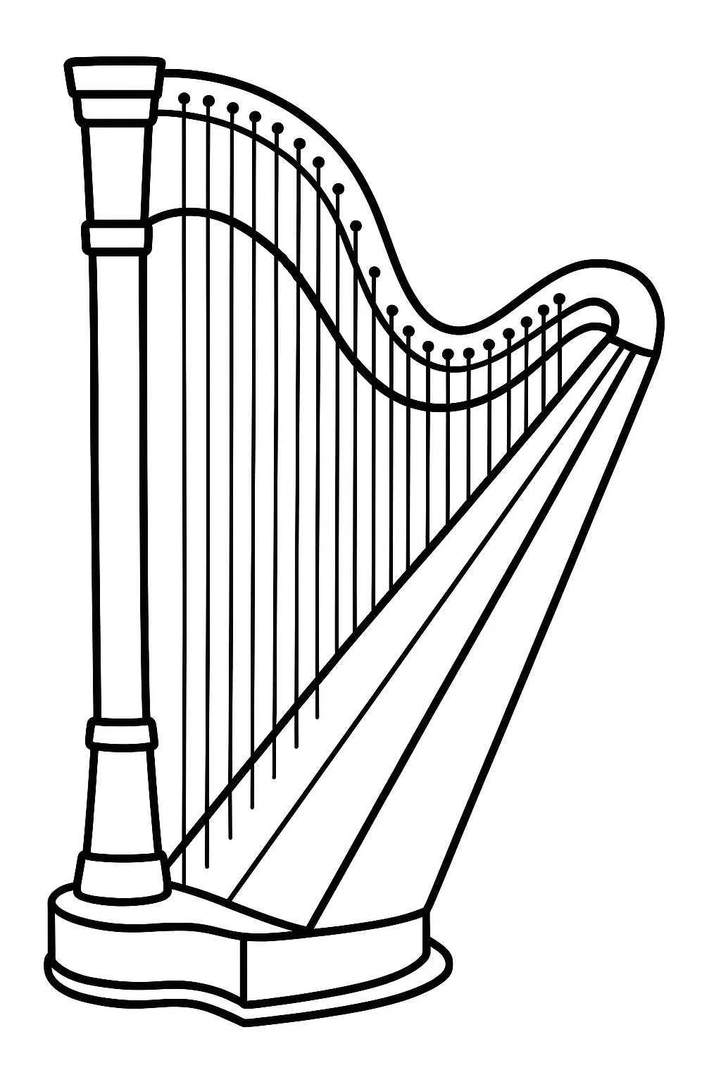Harp, דף צביעה להדפסה לילדים