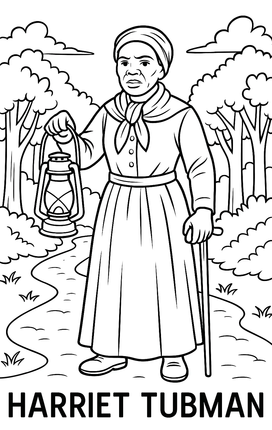 Harriet Tubman, דף צביעה להדפסה לילדים