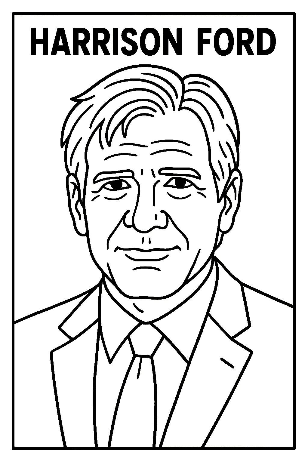 Harrison Ford, דף צביעה להדפסה לילדים