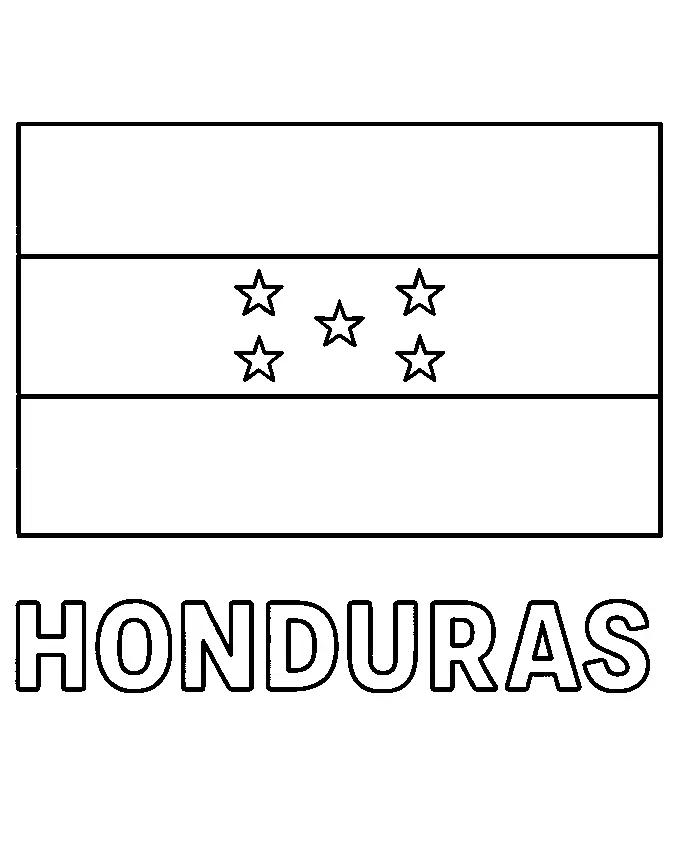 Honduras Flag printable coloring page for kids
