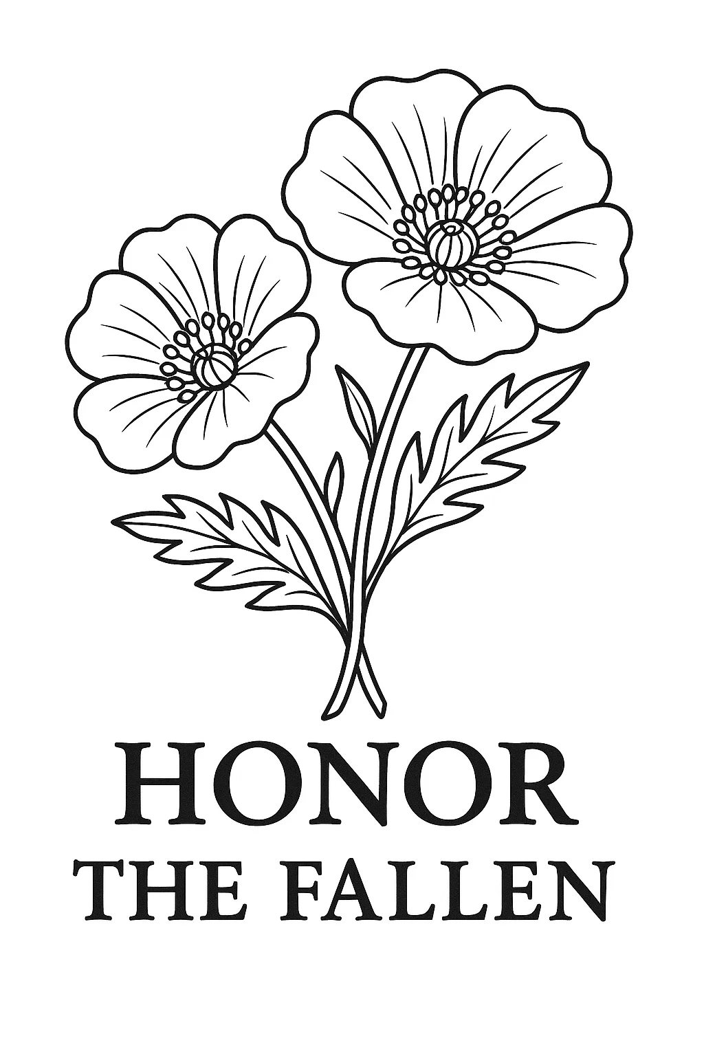 Honor the Fallen - Memorial Tribute, דף צביעה להדפסה לילדים
