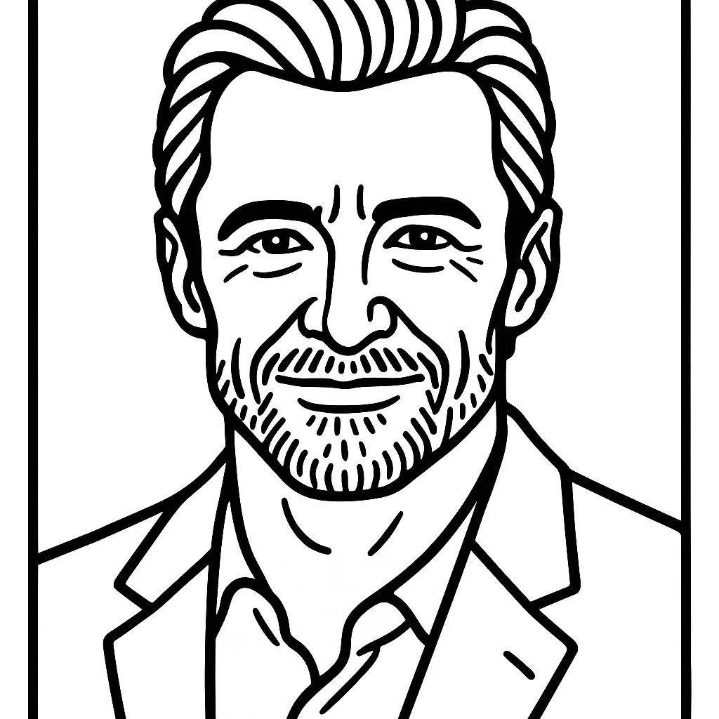 Hugh Jackman, דף צביעה להדפסה לילדים