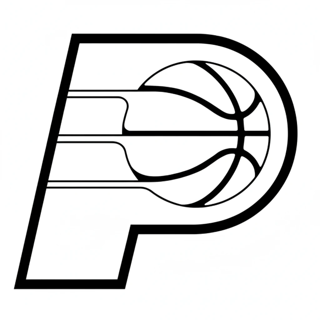 Página para Colorear del Logo de Indiana Pacers, página para colorear imprimible para niños