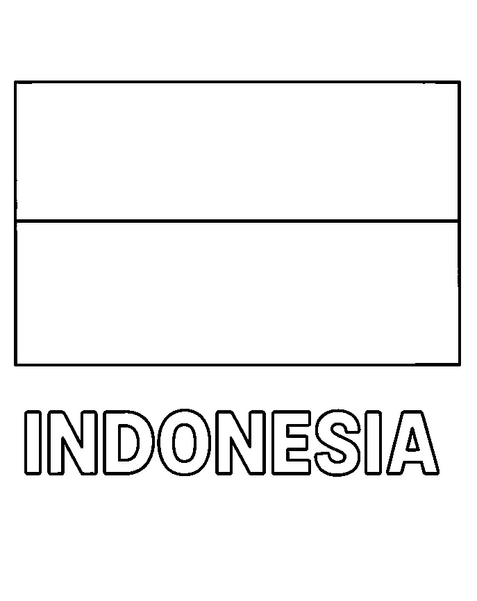 Indonesia Flag, דף צביעה להדפסה לילדים