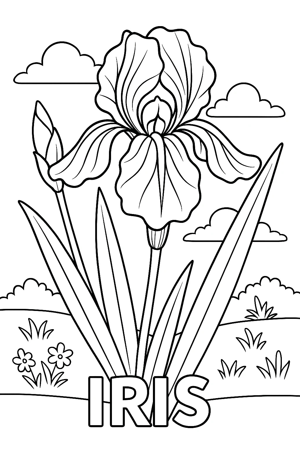 Iris, דף צביעה להדפסה לילדים