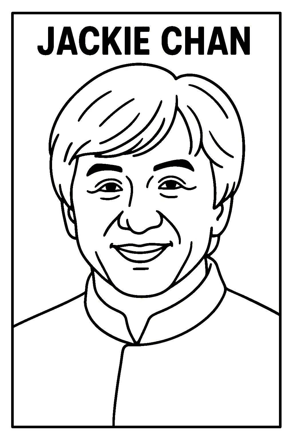 Jackie Chan, דף צביעה להדפסה לילדים