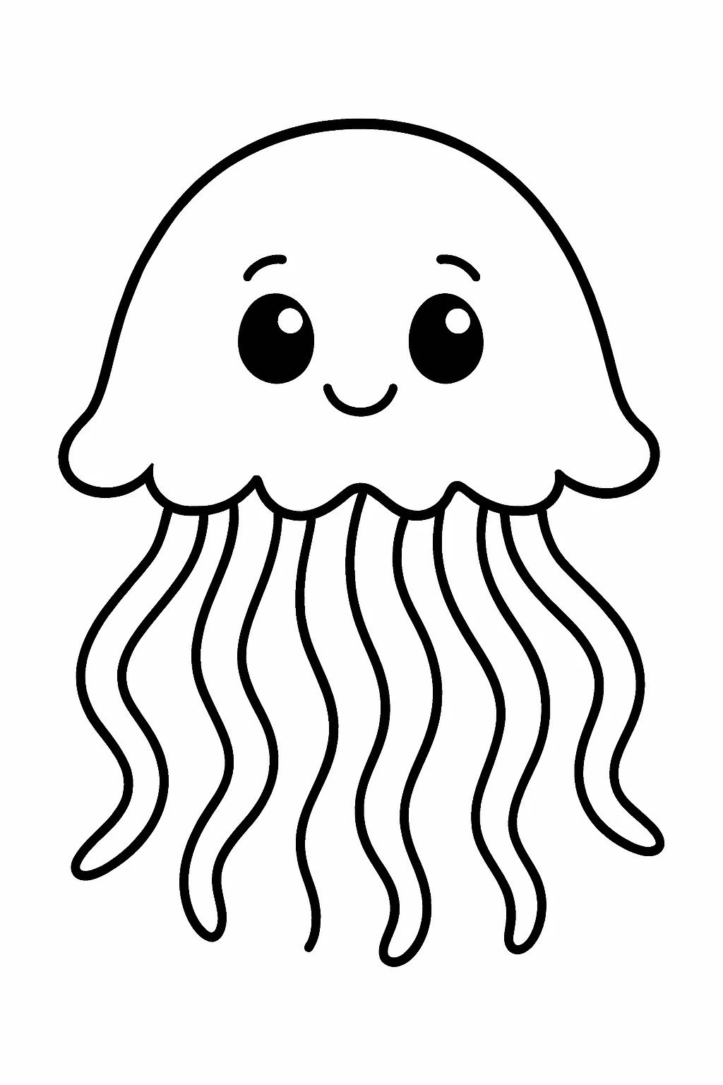 Jellyfish, דף צביעה להדפסה לילדים