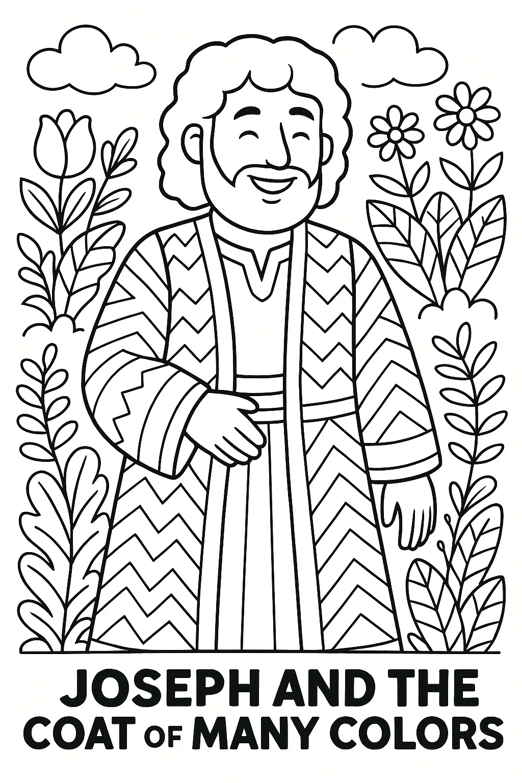 Joseph and the Coat of Many Colors, דף צביעה להדפסה לילדים
