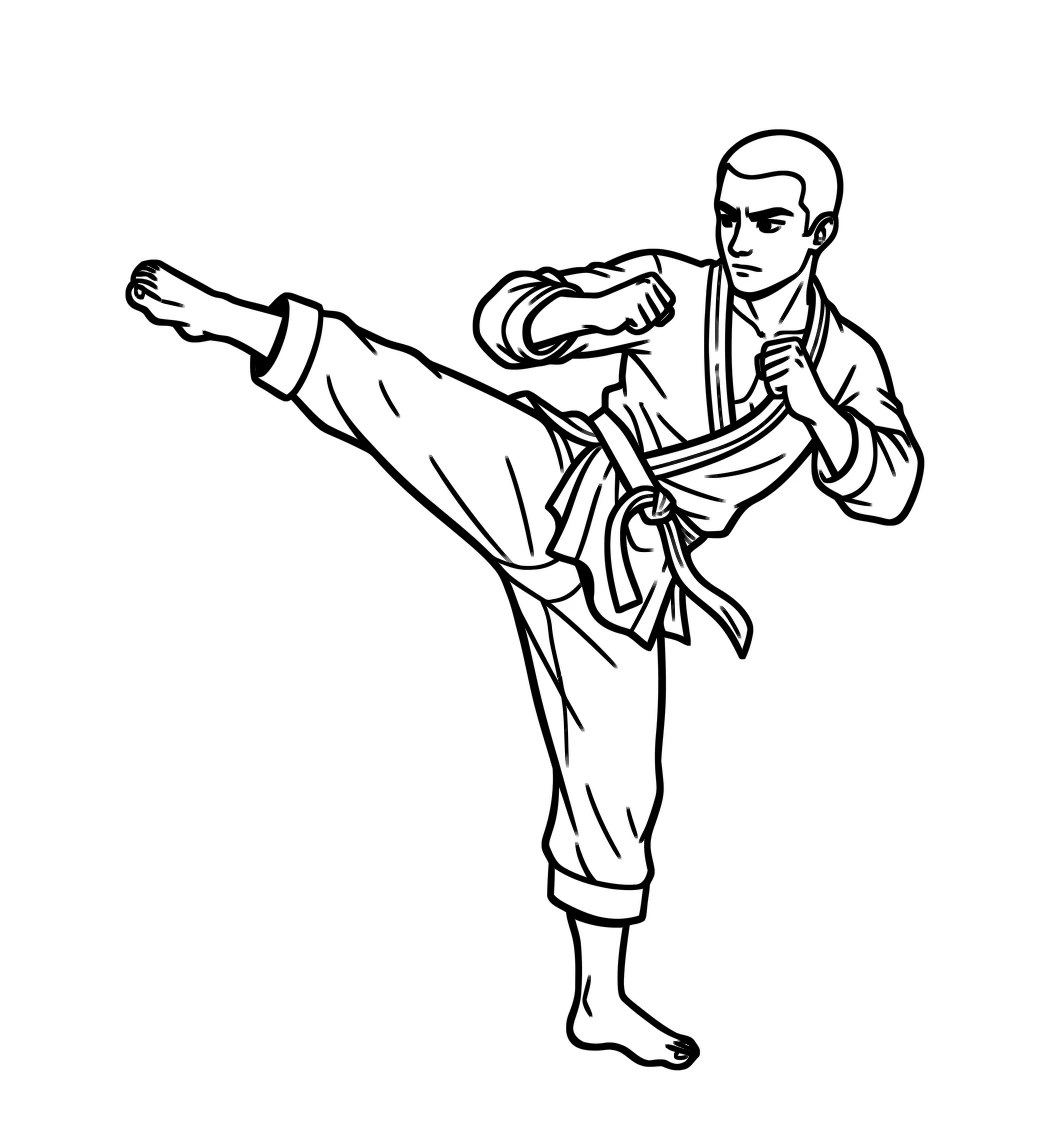 Karate, דף צביעה להדפסה לילדים