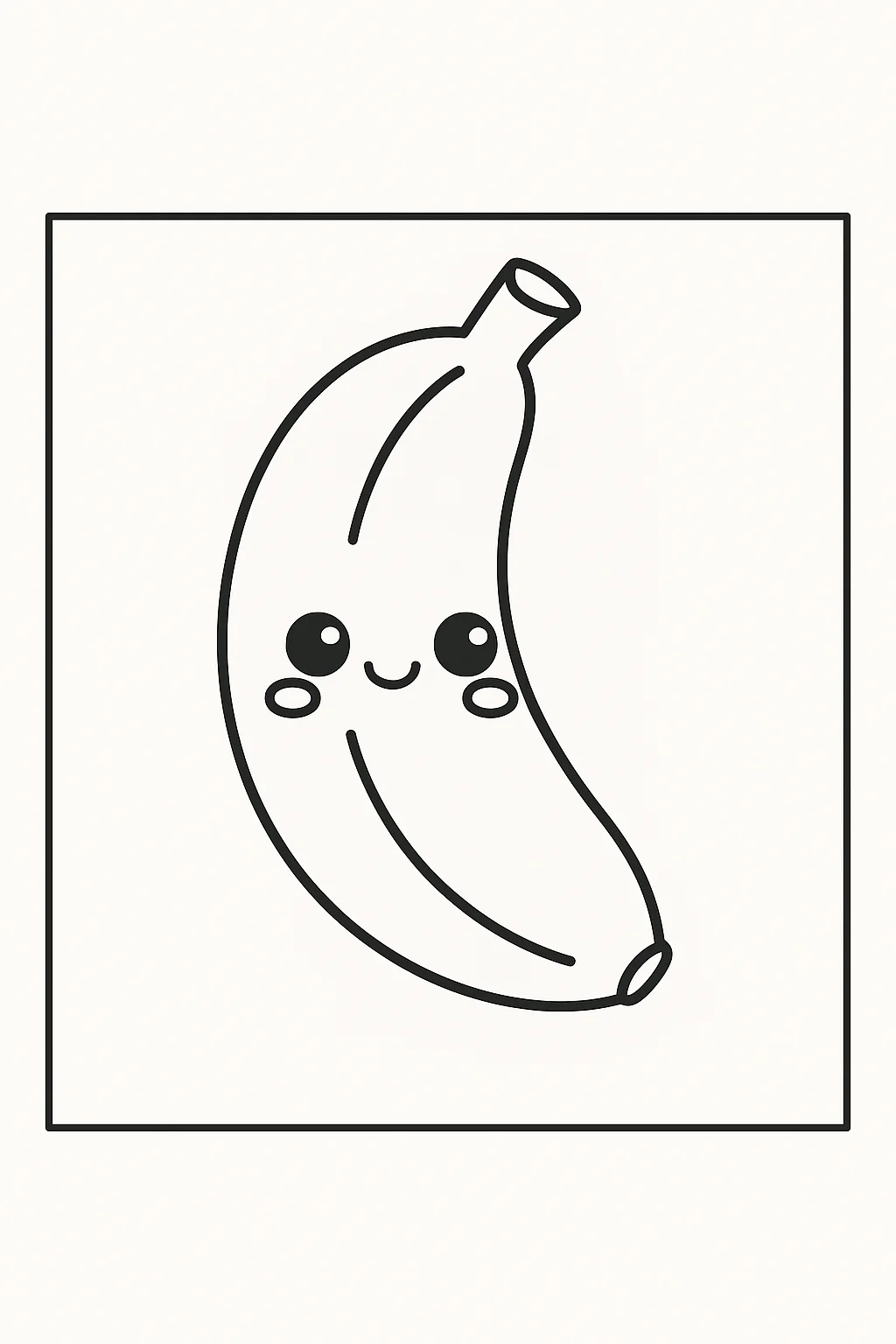 Kawaii Banana, דף צביעה להדפסה לילדים