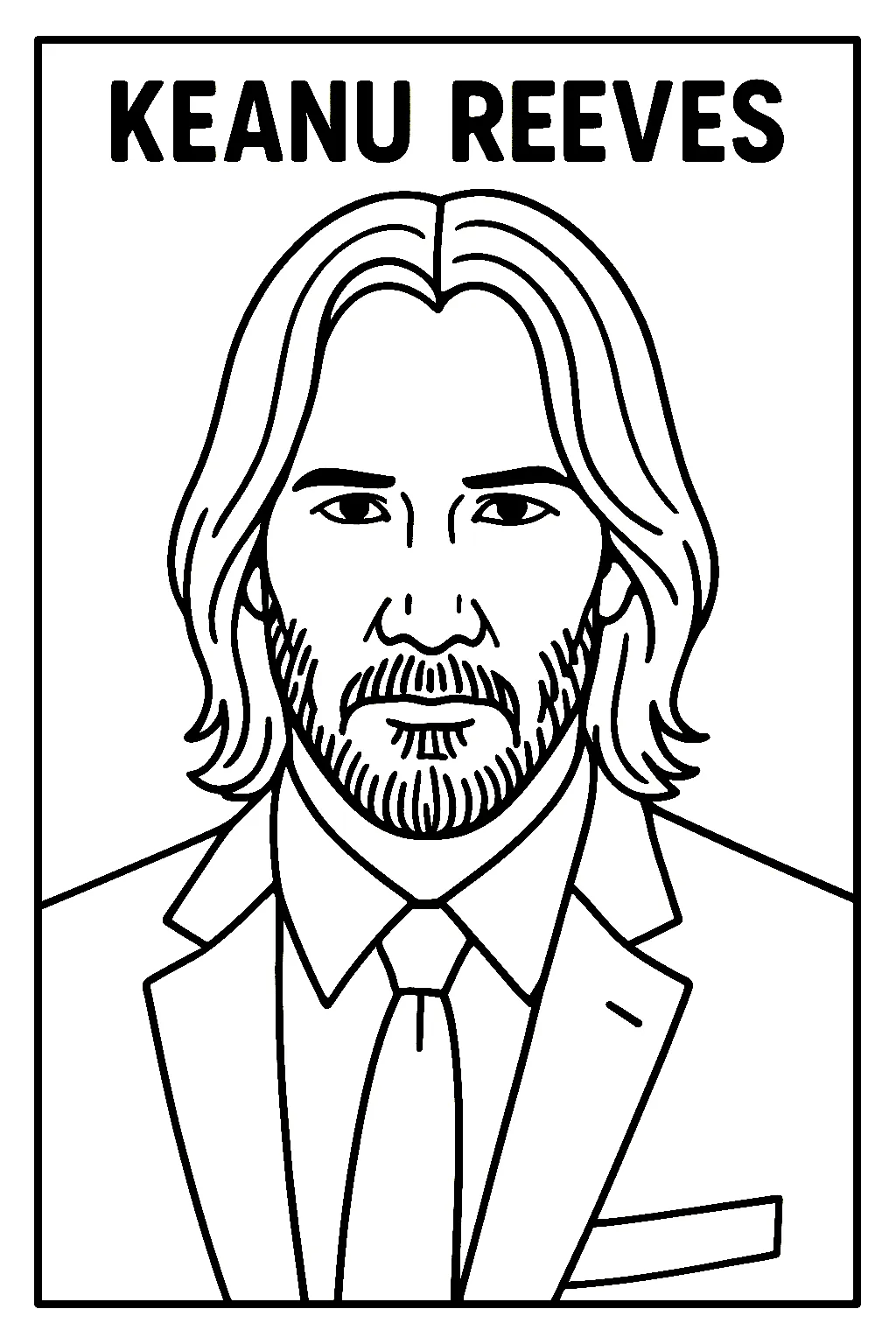 Keanu Reeves, דף צביעה להדפסה לילדים