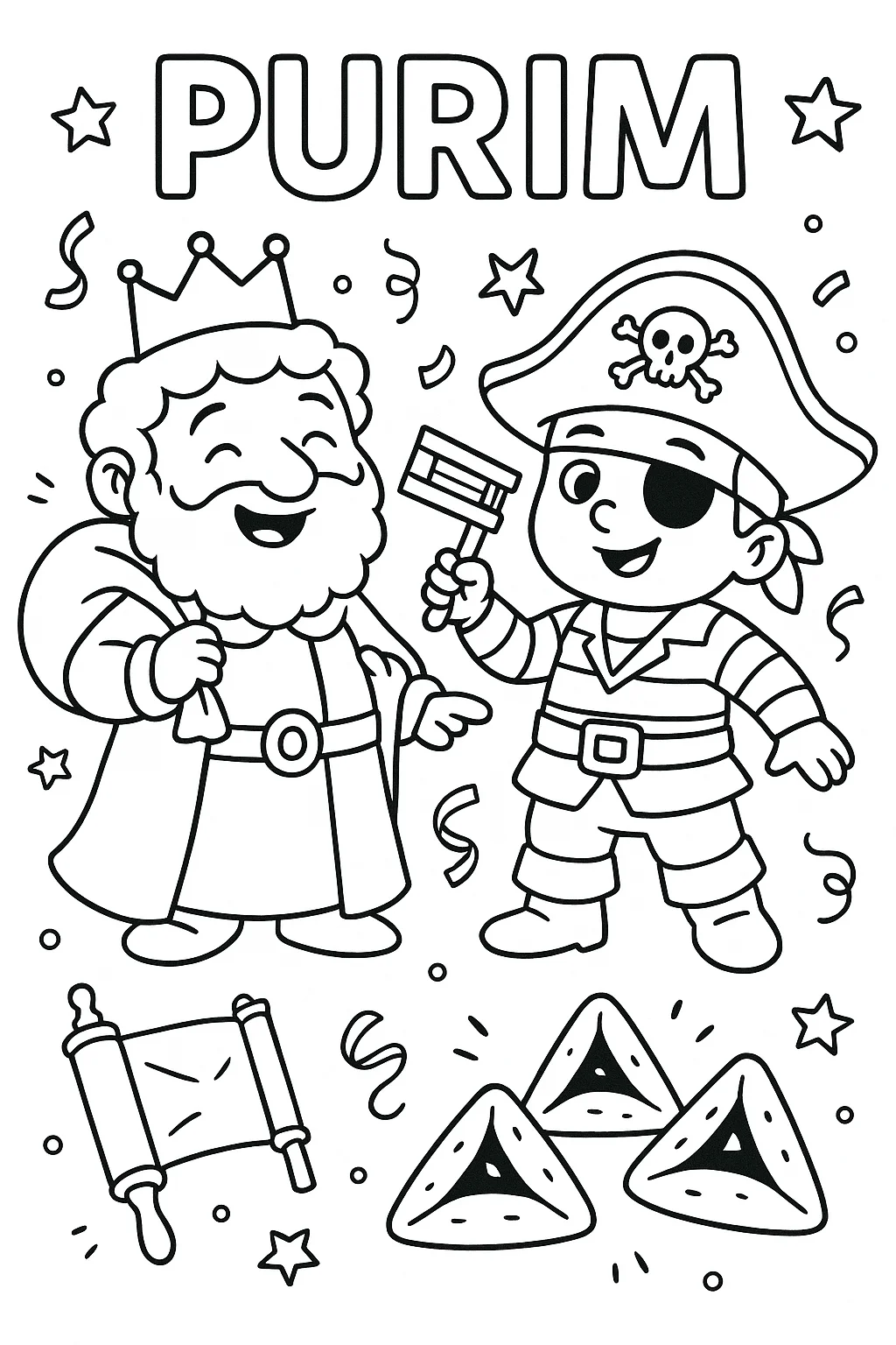 King and Pirate Costumes, דף צביעה להדפסה לילדים