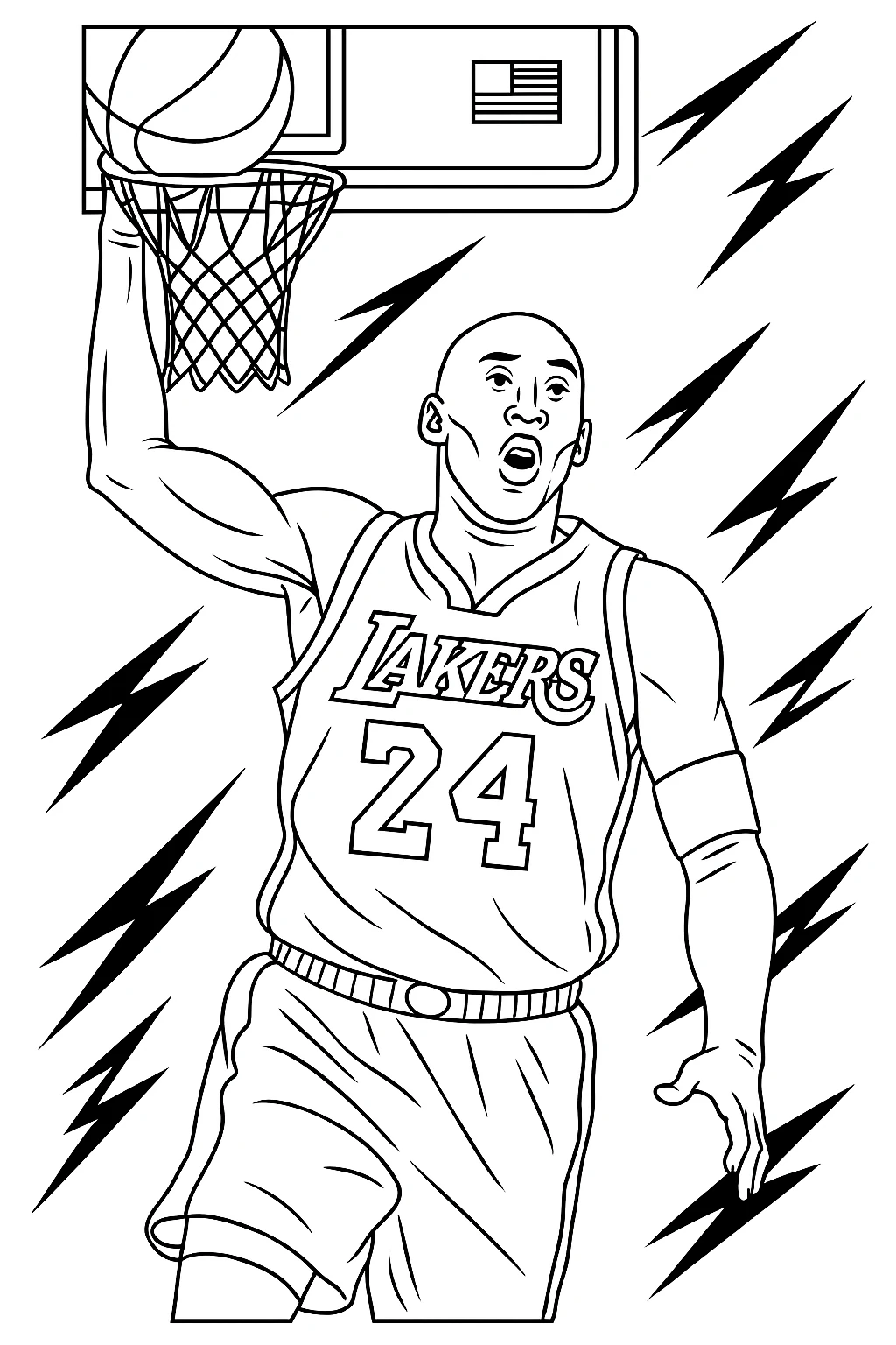 Kobe Bryant, דף צביעה להדפסה לילדים