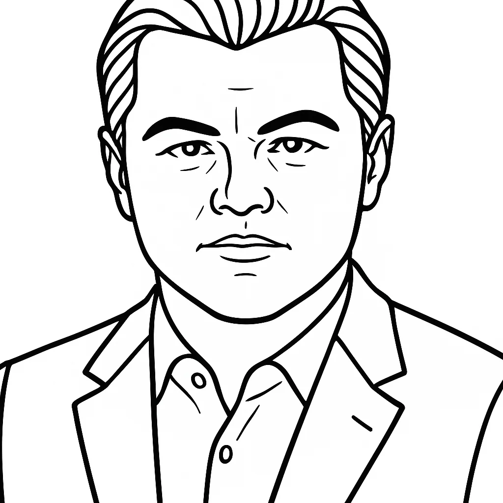 Leonardo DiCaprio, דף צביעה להדפסה לילדים