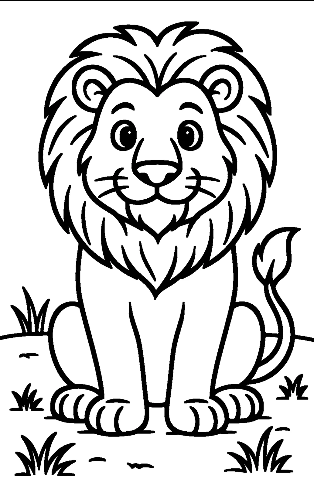 Lion, דף צביעה להדפסה לילדים