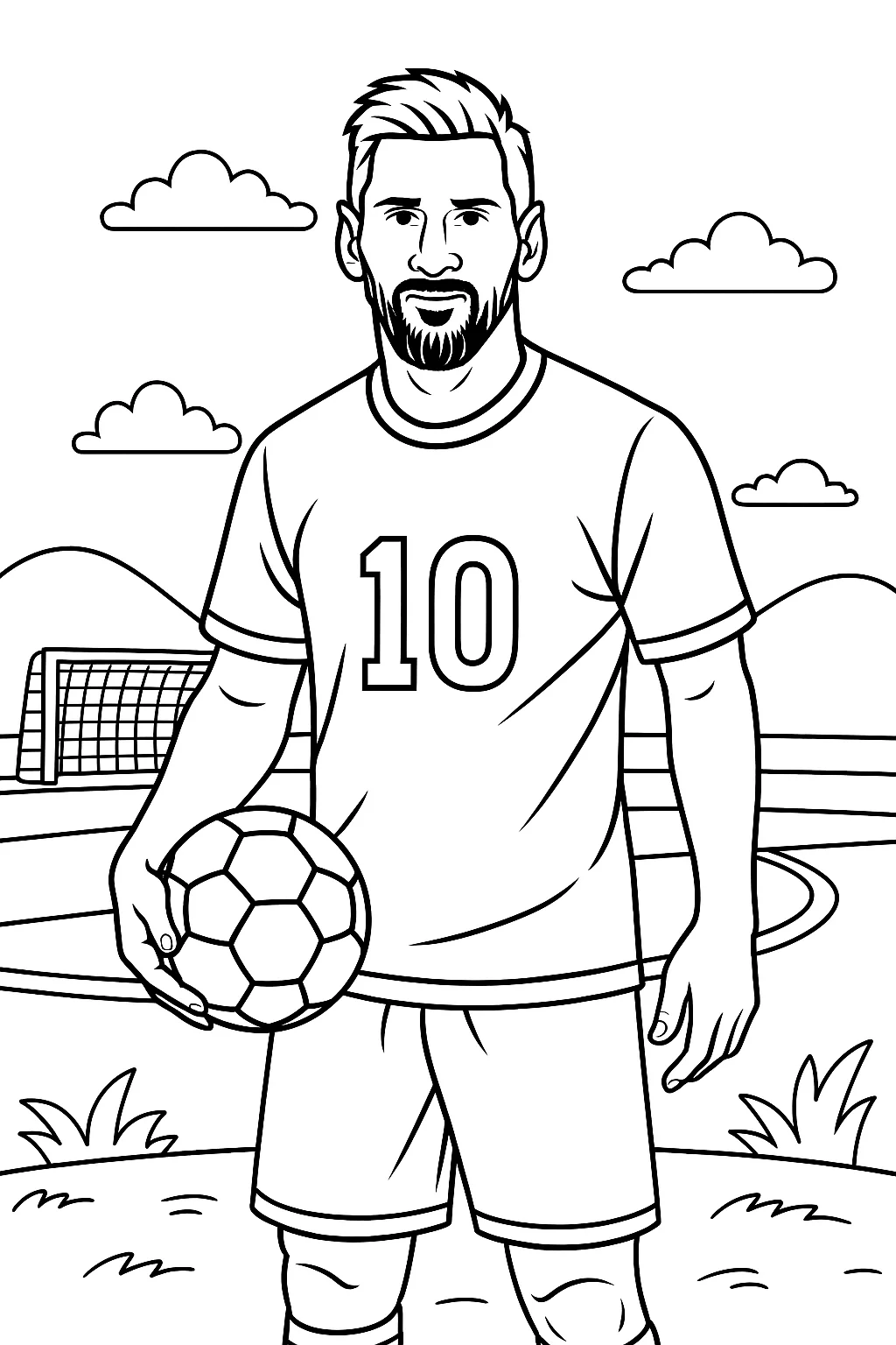 Lionel Messi, דף צביעה להדפסה לילדים