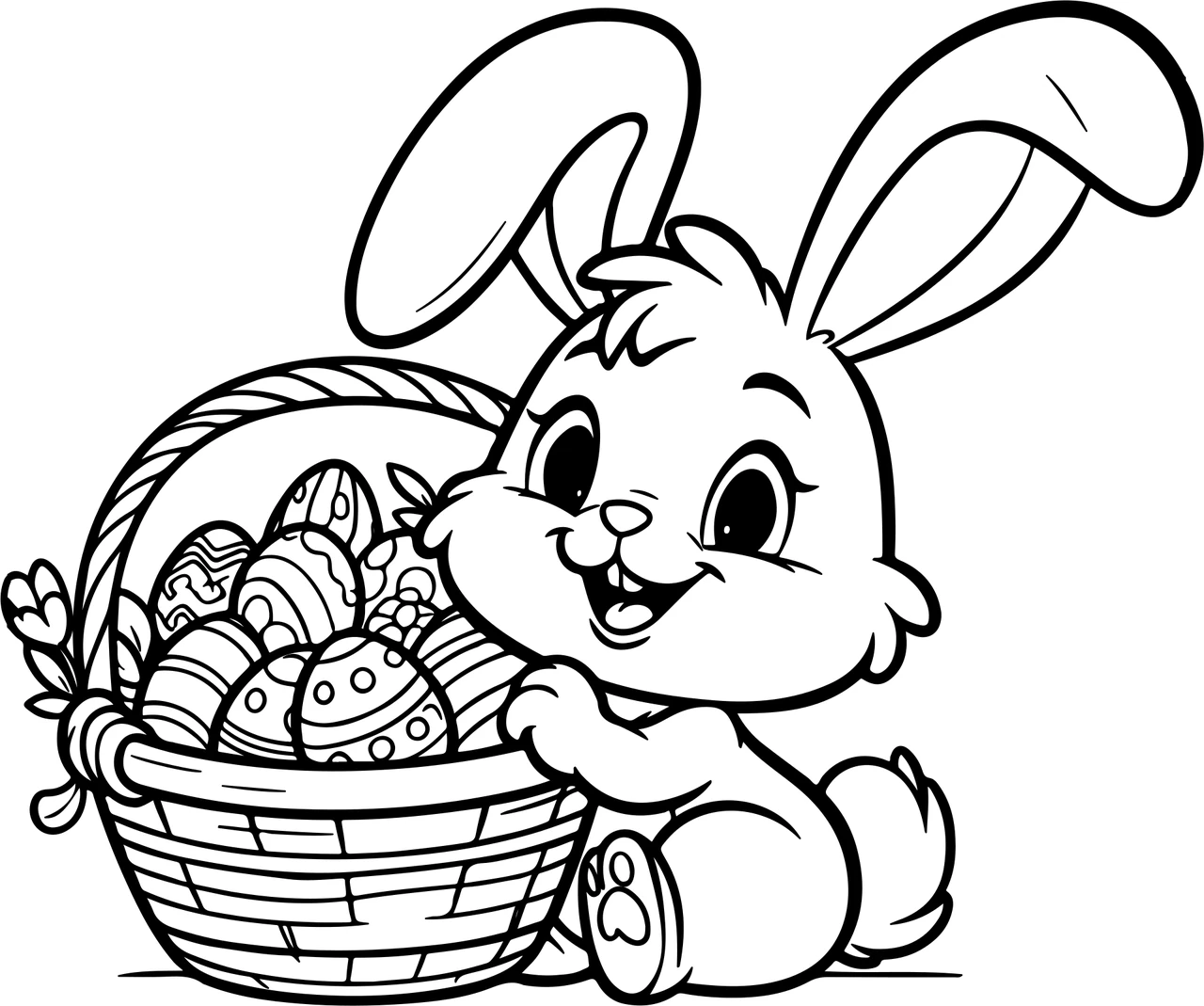 Little Pascua Conejito, página para colorear imprimible para niños