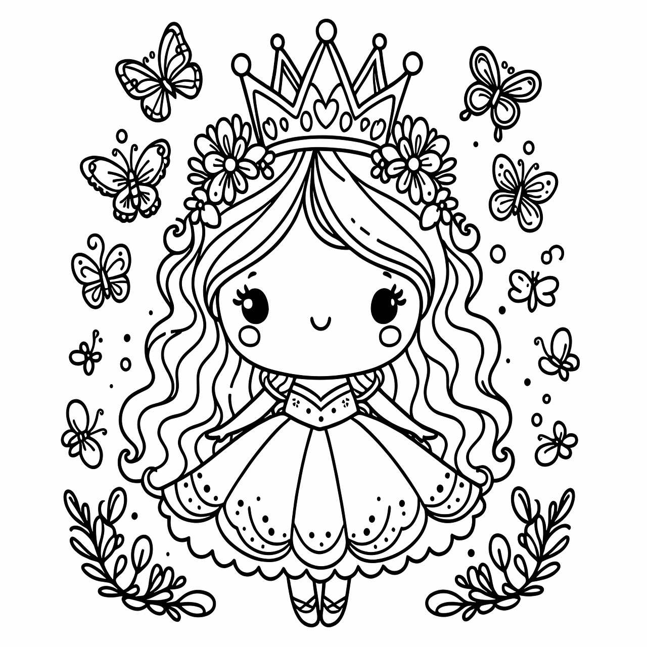 Little Princess, דף צביעה להדפסה לילדים