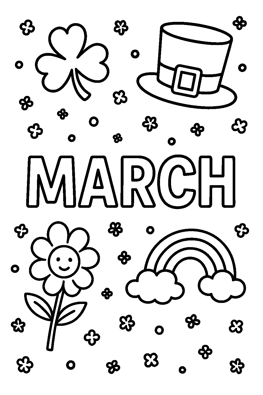 March, דף צביעה להדפסה לילדים