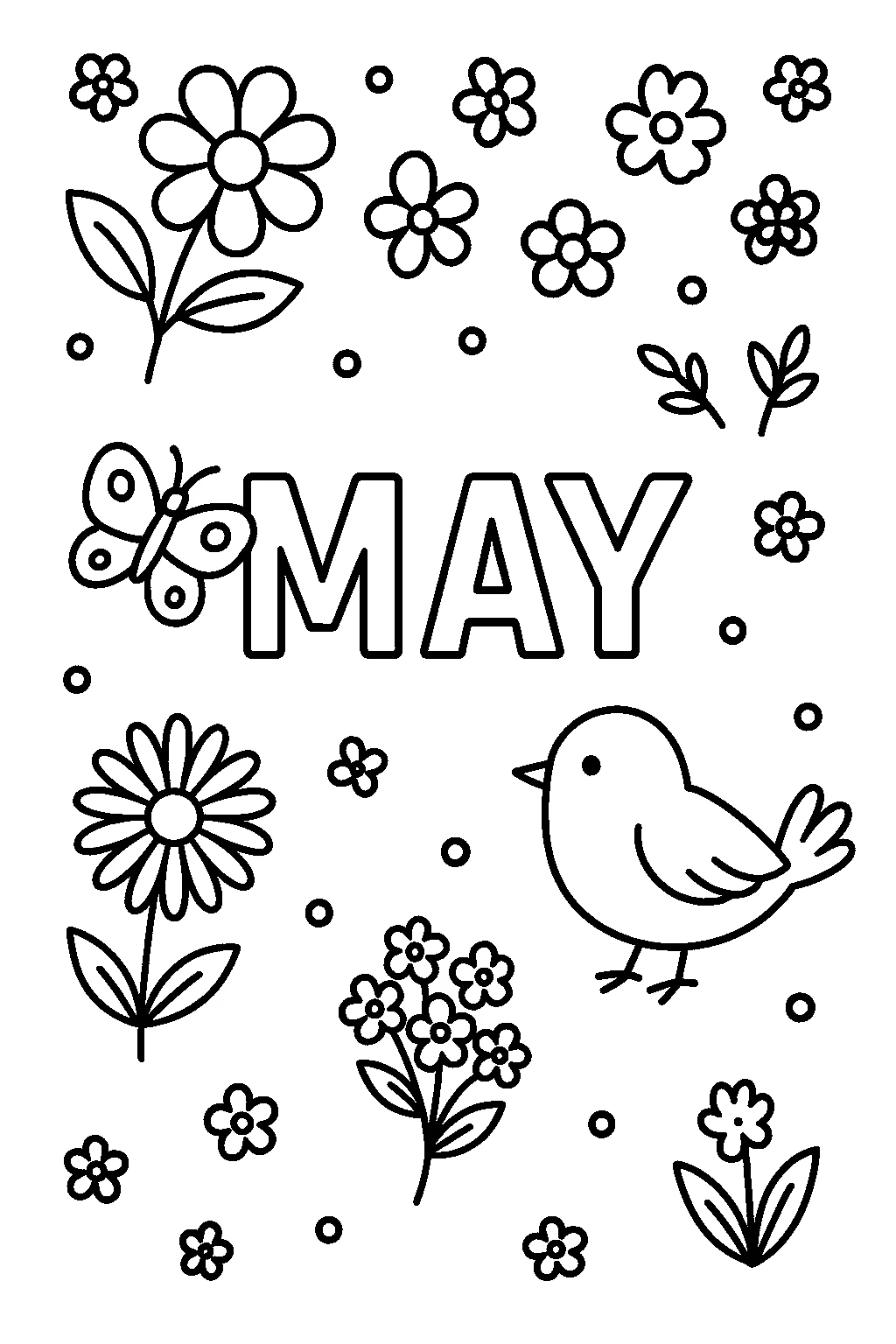 May, דף צביעה להדפסה לילדים